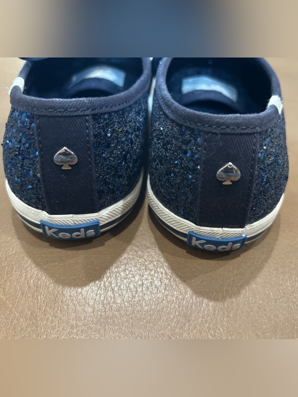 kate spade Navy Glitter bold Satin Ribbon Lace Sneakers - Picture 5 of 8